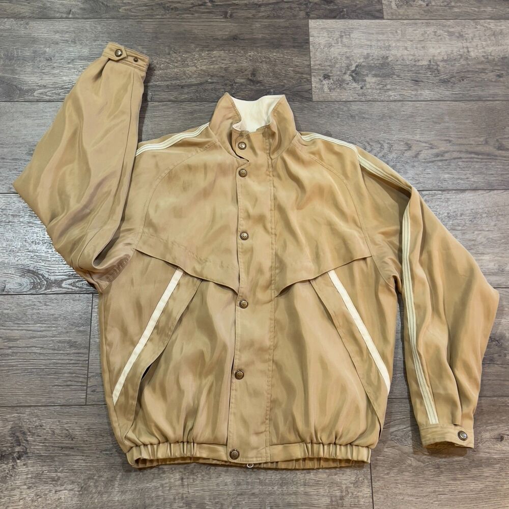Vintage Descente International Collection Tan Full Zip Jacket - Men's Size Large